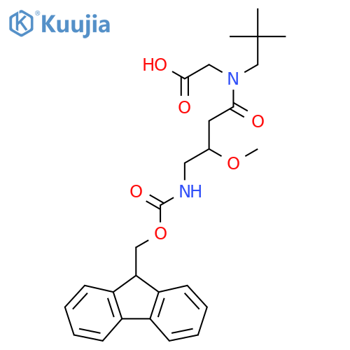 2-N-(2,2-dimethylpropyl)-4-({(9H-fluoren-9-yl)methoxycarbonyl}amino)-3-methoxybutanamidoacetic acid structure