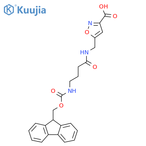 5-{4-({(9H-fluoren-9-yl)methoxycarbonyl}amino)butanamidomethyl}-1,2-oxazole-3-carboxylic acid structure