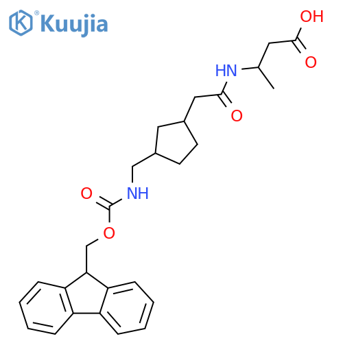 3-(2-{3-[({[(9H-fluoren-9-yl)methoxy]carbonyl}amino)methyl]cyclopentyl}acetamido)butanoic acid structure
