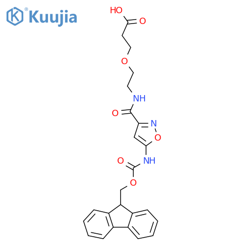 3-(2-{5-({(9H-fluoren-9-yl)methoxycarbonyl}amino)-1,2-oxazol-3-ylformamido}ethoxy)propanoic acid structure