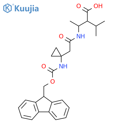 3-{2-1-({(9H-fluoren-9-yl)methoxycarbonyl}amino)cyclopropylacetamido}-2-(propan-2-yl)butanoic acid structure