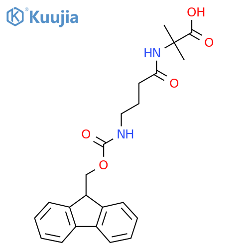 2-4-({(9H-fluoren-9-yl)methoxycarbonyl}amino)butanamido-2-methylpropanoic acid structure