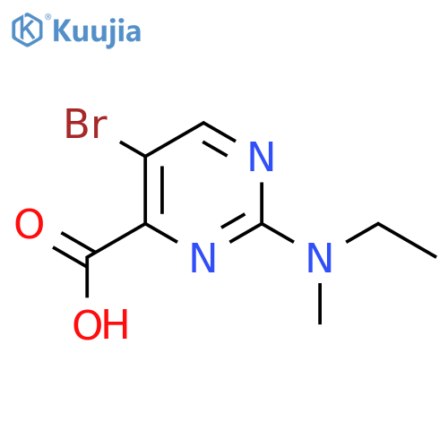 5-bromo-2-ethyl(methyl)aminopyrimidine-4-carboxylic acid structure