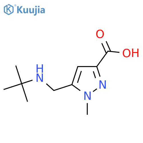 5-(tert-butylamino)methyl-1-methyl-1H-pyrazole-3-carboxylic acid structure
