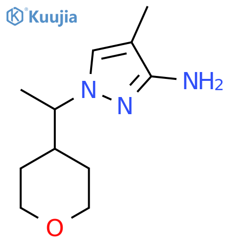 4-methyl-1-1-(oxan-4-yl)ethyl-1H-pyrazol-3-amine structure