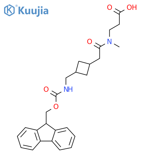 3-(2-{3-({(9H-fluoren-9-yl)methoxycarbonyl}amino)methylcyclobutyl}-N-methylacetamido)propanoic acid structure