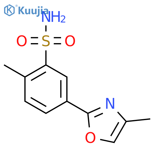2-methyl-5-(4-methyl-1,3-oxazol-2-yl)benzene-1-sulfonamide structure