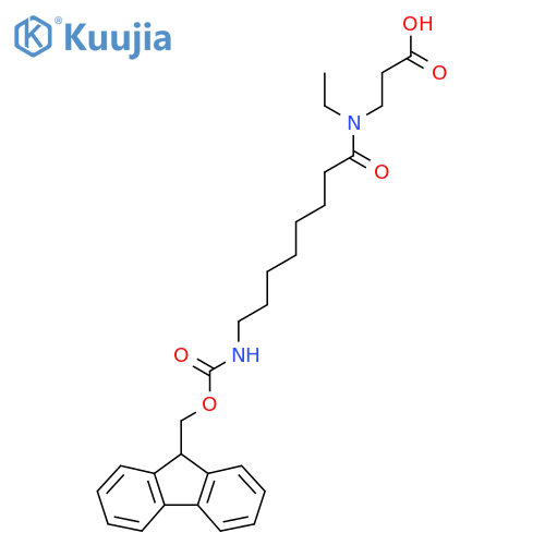 3-N-ethyl-8-({(9H-fluoren-9-yl)methoxycarbonyl}amino)octanamidopropanoic acid structure