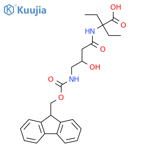 2-ethyl-2-4-({(9H-fluoren-9-yl)methoxycarbonyl}amino)-3-hydroxybutanamidobutanoic acid structure