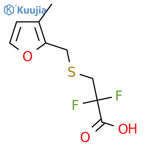 2,2-difluoro-3-{(3-methylfuran-2-yl)methylsulfanyl}propanoic acid structure