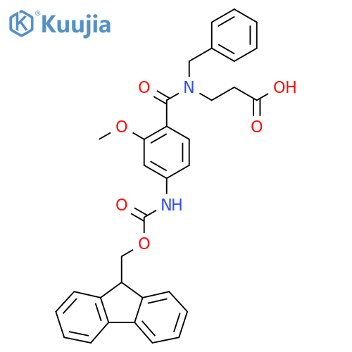 3-{N-benzyl-1-4-({(9H-fluoren-9-yl)methoxycarbonyl}amino)-2-methoxyphenylformamido}propanoic acid structure