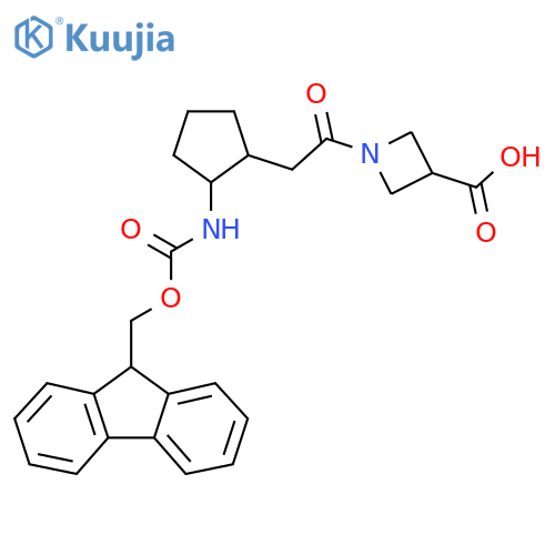 1-{2-2-({(9H-fluoren-9-yl)methoxycarbonyl}amino)cyclopentylacetyl}azetidine-3-carboxylic acid structure