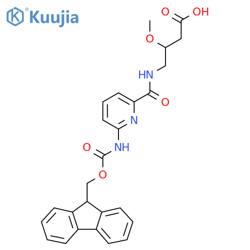 4-{6-({(9H-fluoren-9-yl)methoxycarbonyl}amino)pyridin-2-ylformamido}-3-methoxybutanoic acid structure