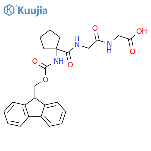 2-(2-{1-({(9H-fluoren-9-yl)methoxycarbonyl}amino)cyclopentylformamido}acetamido)acetic acid structure