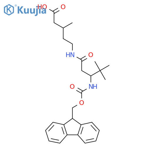 5-3-({(9H-fluoren-9-yl)methoxycarbonyl}amino)-4,4-dimethylpentanamido-3-methylpentanoic acid structure