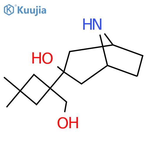 3-1-(hydroxymethyl)-3,3-dimethylcyclobutyl-8-azabicyclo3.2.1octan-3-ol structure
