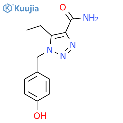 5-ethyl-1-(4-hydroxyphenyl)methyl-1H-1,2,3-triazole-4-carboxamide structure