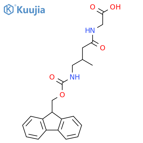 2-4-({(9H-fluoren-9-yl)methoxycarbonyl}amino)-3-methylbutanamidoacetic acid structure