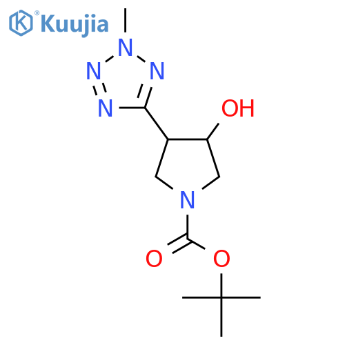tert-butyl 3-hydroxy-4-(2-methyl-2H-1,2,3,4-tetrazol-5-yl)pyrrolidine-1-carboxylate structure