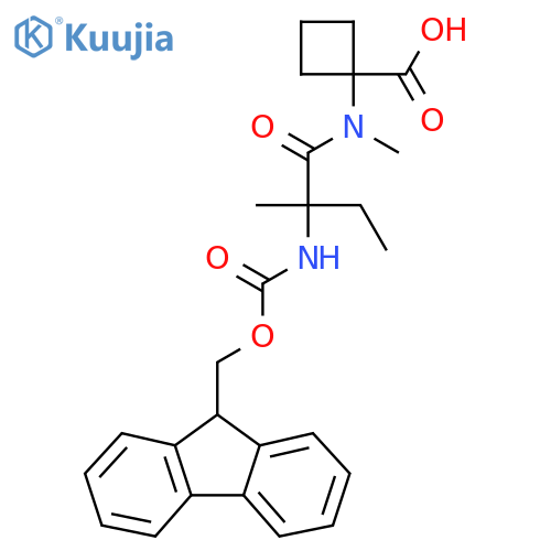 1-2-({(9H-fluoren-9-yl)methoxycarbonyl}amino)-N,2-dimethylbutanamidocyclobutane-1-carboxylic acid structure