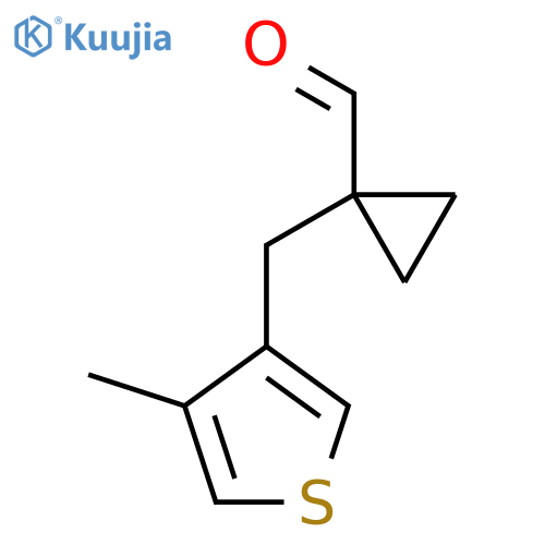 1-(4-methylthiophen-3-yl)methylcyclopropane-1-carbaldehyde structure