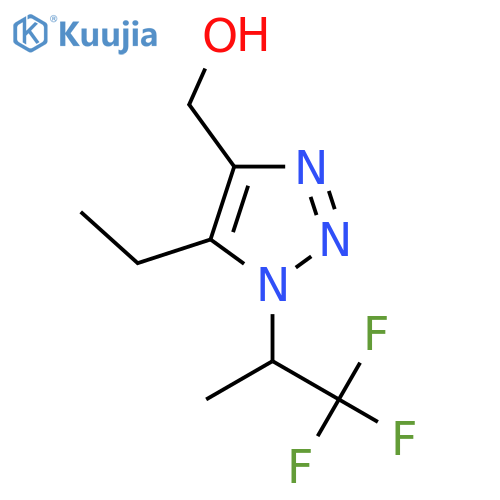 5-ethyl-1-(1,1,1-trifluoropropan-2-yl)-1H-1,2,3-triazol-4-ylmethanol structure