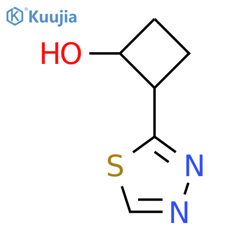 2-(1,3,4-thiadiazol-2-yl)cyclobutan-1-ol structure