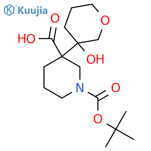 1-(tert-butoxy)carbonyl-3-(3-hydroxyoxan-3-yl)piperidine-3-carboxylic acid structure
