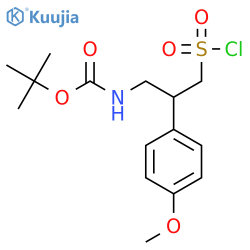tert-butyl N-3-(chlorosulfonyl)-2-(4-methoxyphenyl)propylcarbamate structure