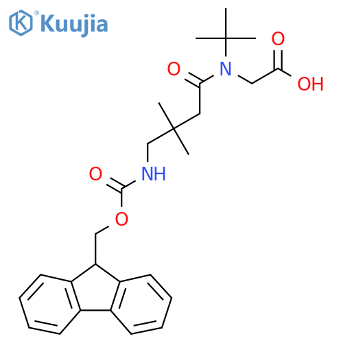 2-N-tert-butyl-4-({(9H-fluoren-9-yl)methoxycarbonyl}amino)-3,3-dimethylbutanamidoacetic acid structure
