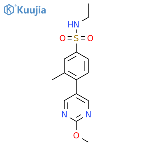 N-ethyl-4-(2-methoxypyrimidin-5-yl)-3-methylbenzene-1-sulfonamide structure