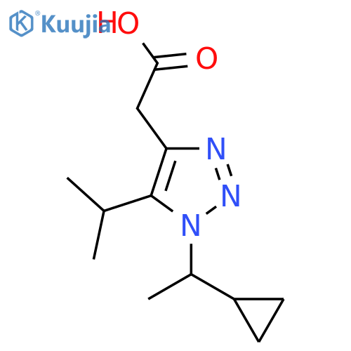 2-1-(1-cyclopropylethyl)-5-(propan-2-yl)-1H-1,2,3-triazol-4-ylacetic acid structure