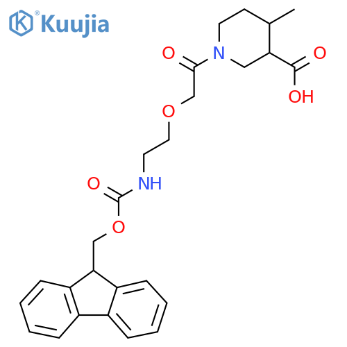 1-{2-2-({(9H-fluoren-9-yl)methoxycarbonyl}amino)ethoxyacetyl}-4-methylpiperidine-3-carboxylic acid structure