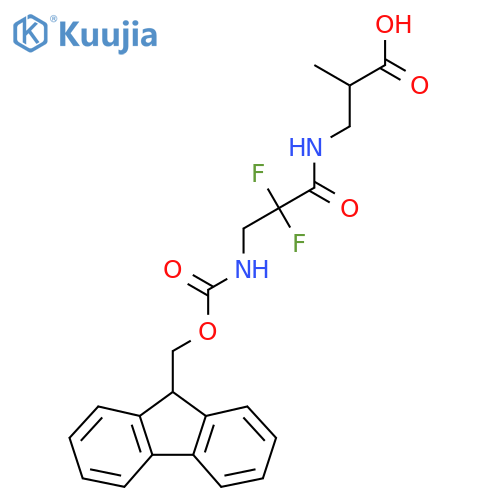 3-3-({(9H-fluoren-9-yl)methoxycarbonyl}amino)-2,2-difluoropropanamido-2-methylpropanoic acid structure