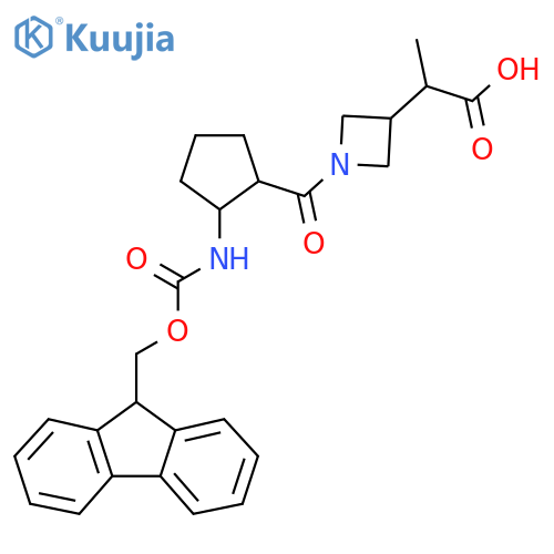2-{1-2-({(9H-fluoren-9-yl)methoxycarbonyl}amino)cyclopentanecarbonylazetidin-3-yl}propanoic acid structure