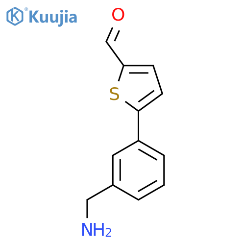 5-3-(aminomethyl)phenylthiophene-2-carbaldehyde structure