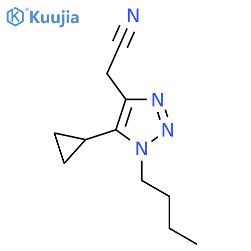2-(1-butyl-5-cyclopropyl-1H-1,2,3-triazol-4-yl)acetonitrile structure