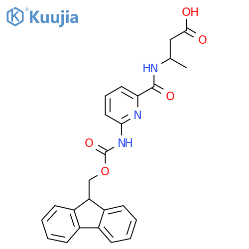 3-{6-({(9H-fluoren-9-yl)methoxycarbonyl}amino)pyridin-2-ylformamido}butanoic acid structure