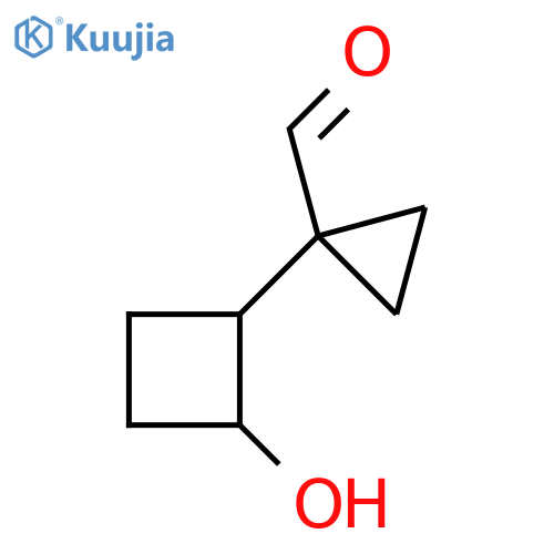 1-(2-hydroxycyclobutyl)cyclopropane-1-carbaldehyde structure