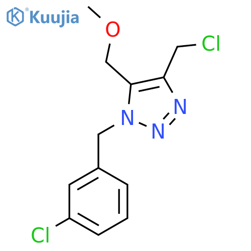 4-(chloromethyl)-1-[(3-chlorophenyl)methyl]-5-(methoxymethyl)-1H-1,2,3-triazole structure