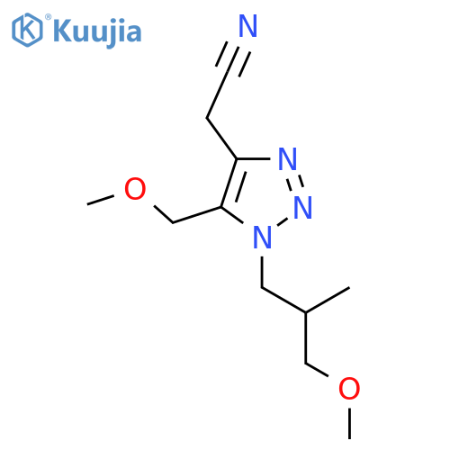 2-1-(3-methoxy-2-methylpropyl)-5-(methoxymethyl)-1H-1,2,3-triazol-4-ylacetonitrile structure