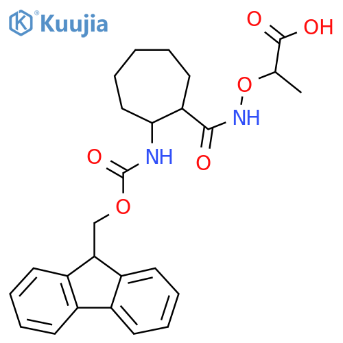 2-({2-({(9H-fluoren-9-yl)methoxycarbonyl}amino)cycloheptylformamido}oxy)propanoic acid structure