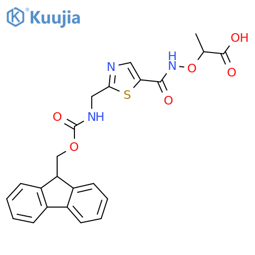 2-({2-({(9H-fluoren-9-yl)methoxycarbonyl}amino)methyl-1,3-thiazol-5-yl}formamido)oxypropanoic acid structure