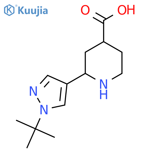 2-(1-tert-butyl-1H-pyrazol-4-yl)piperidine-4-carboxylic acid structure