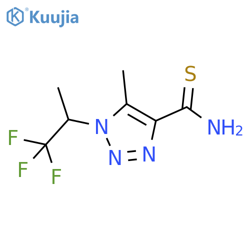 5-methyl-1-(1,1,1-trifluoropropan-2-yl)-1H-1,2,3-triazole-4-carbothioamide structure