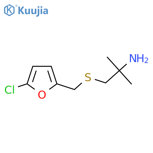 1-{(5-chlorofuran-2-yl)methylsulfanyl}-2-methylpropan-2-amine structure