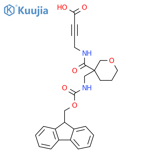 4-({3-({(9H-fluoren-9-yl)methoxycarbonyl}amino)methyloxan-3-yl}formamido)but-2-ynoic acid structure