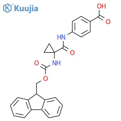 4-1-({(9H-fluoren-9-yl)methoxycarbonyl}amino)cyclopropaneamidobenzoic acid structure