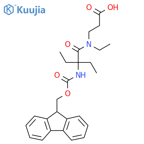 3-N,2-diethyl-2-({(9H-fluoren-9-yl)methoxycarbonyl}amino)butanamidopropanoic acid structure