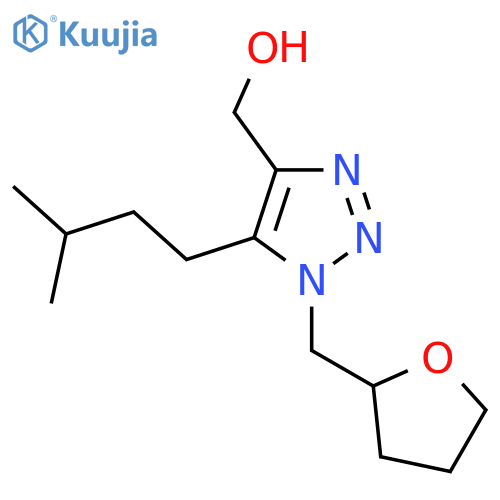 5-(3-methylbutyl)-1-(oxolan-2-ylmethyl)-1H-1,2,3-triazol-4-ylmethanol structure